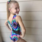 Load image into Gallery viewer, Tie Dye Twist Girls Gymnastics Leotard
