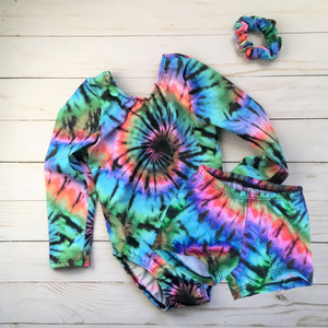 Lil' Bitty Long Sleeve Leotard and Short Sets TIE DYE