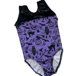 Load image into Gallery viewer, Girls Gymnastics Halloween Leotard Purple
