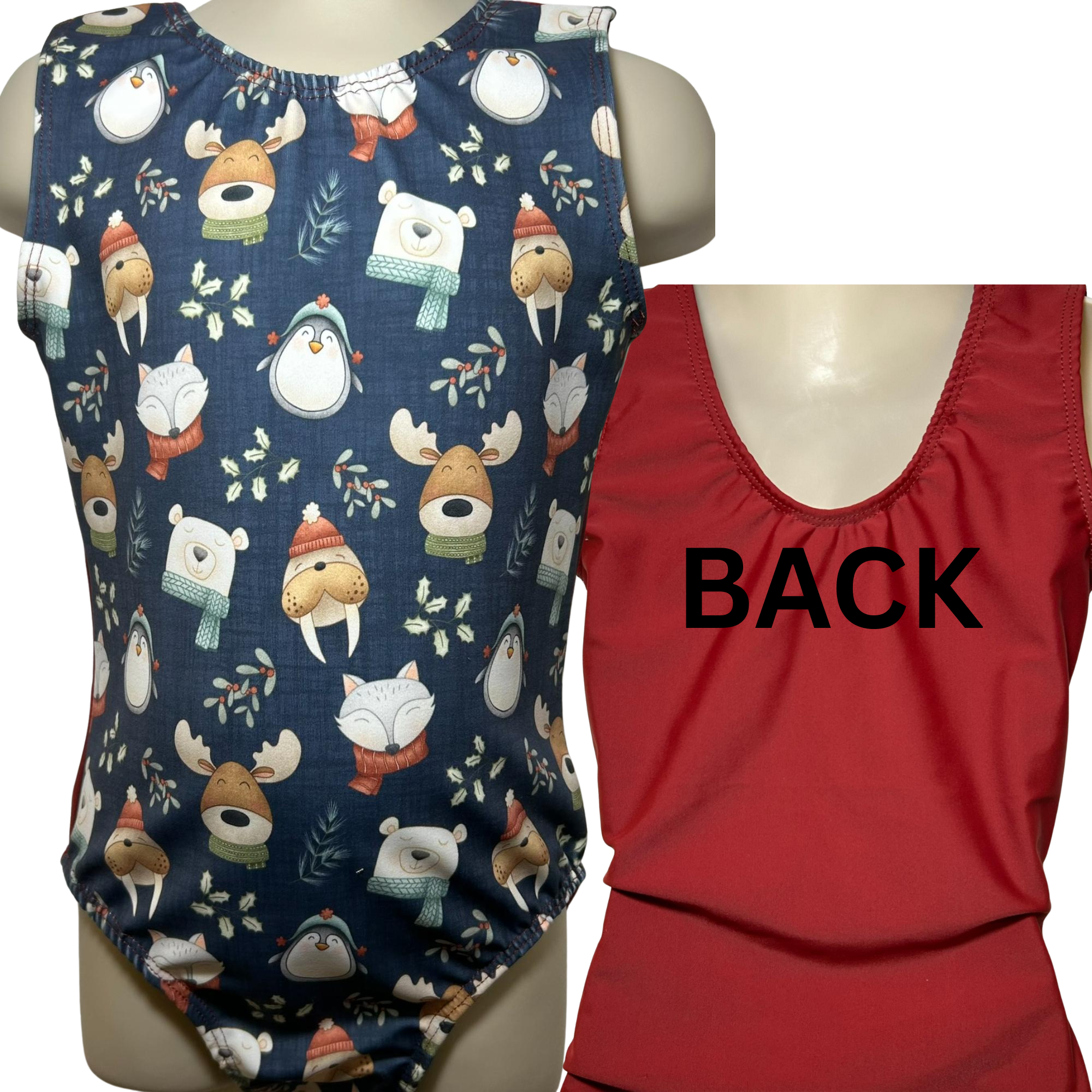 Girls Gymnastics Leotard Winter Pals