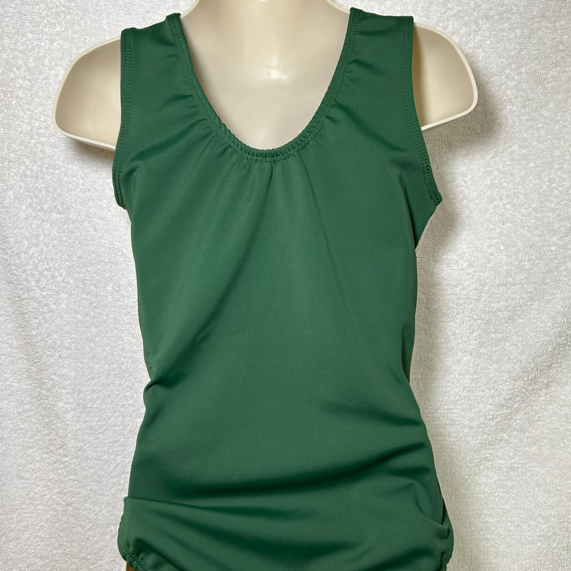 optional deep green back for tank leotard